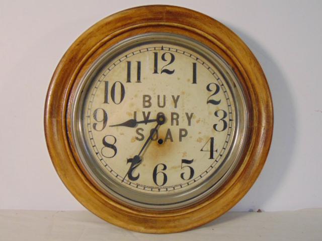 Sessions advertising clock, "Buy Ivory Soap", round (1 of 4)