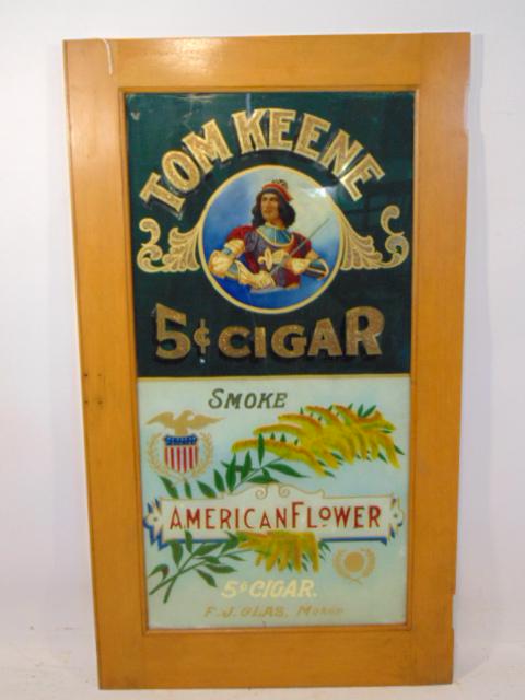 Advertising Eglomise panel, "Tom Keene 5C Cigar", (1 of 6)