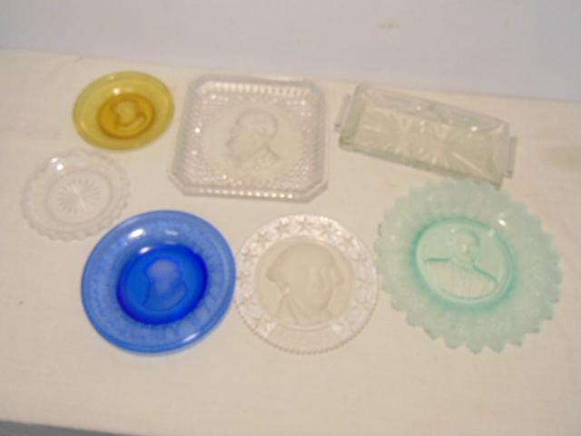 Lot pressed glass, portrait plates, George Washington, (1 of 9)