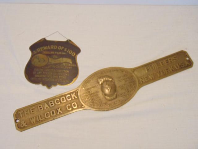 2 advertising plaques, bronze sign "The Babcock & (1 of 7)