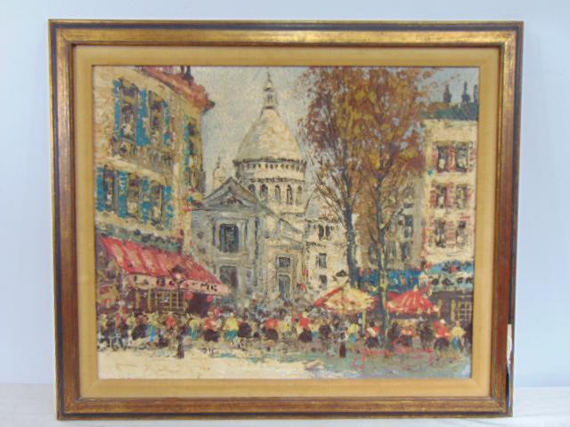 painting, Parisian scene, Jean Remy, oil on canvas (1 of 6)