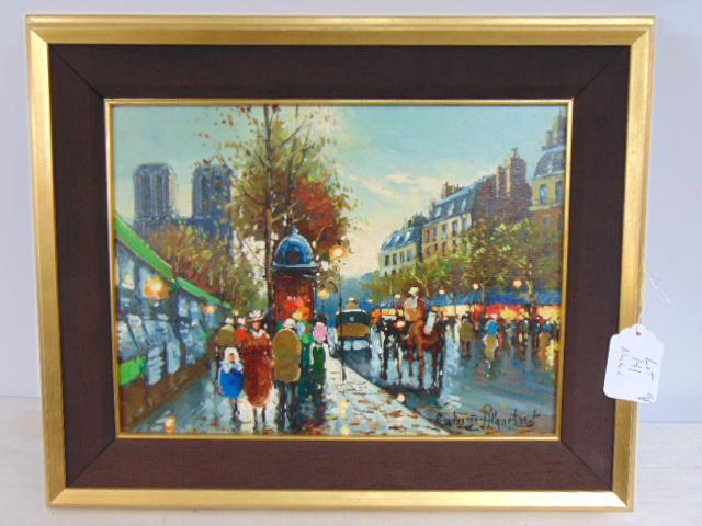 Painting, Parisian scene, signed Antoine Blanchard, oil (1 of 7)