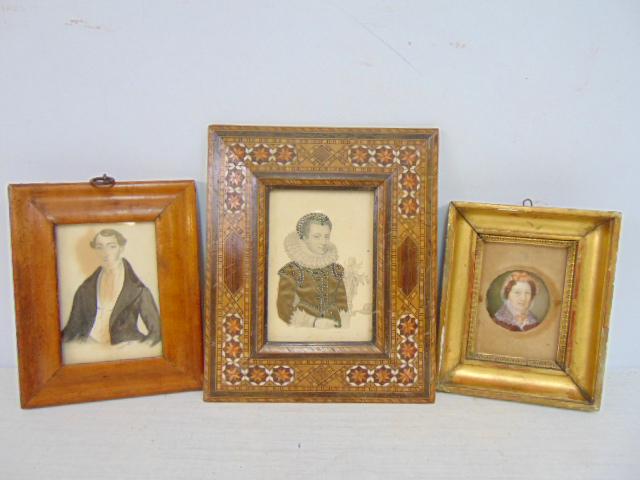 3 small framed portraits, fine quality portrait, (1 of 11)
