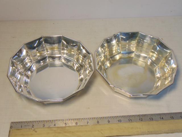 2 silver bowls, '800, 17.5 troy, each bowl is 8 1/8" (1 of 6)