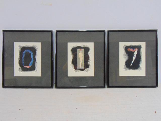 3 Erte prints, artist proof, each print is 5.75" by (1 of 6)