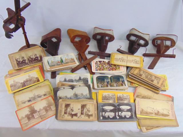 Large collection stereoscopic viewers & cards, many (1 of 12)
