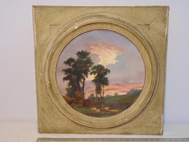 Paint decorated porcelain plate, signed Millet, marked (1 of 8)
