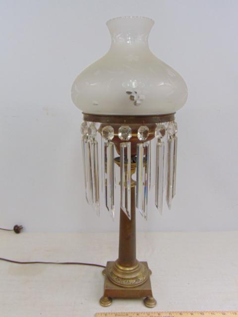 Brass base astral lamp, Cornelius & Co, Philad. Patent, (1 of 6)