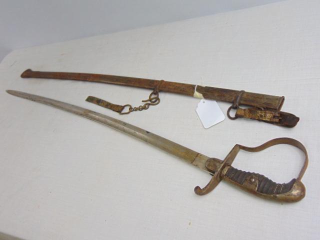 German dress sword, decorated blade, no markings, in (1 of 6)