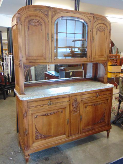 Deco marble top bar cabinet, with carved detail, bowls (1 of 8)