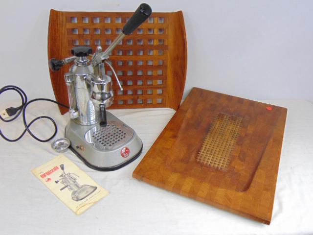 Pavoni espresso machine, & 2 Dansk wood trays, "Con (1 of 15)