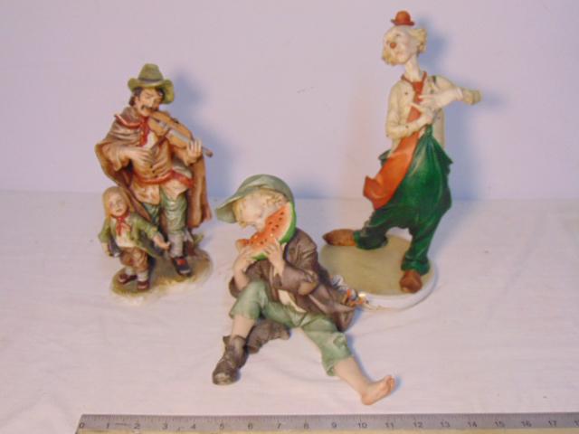 3 Capodimonte porcelain figurines, boy eating (1 of 11)