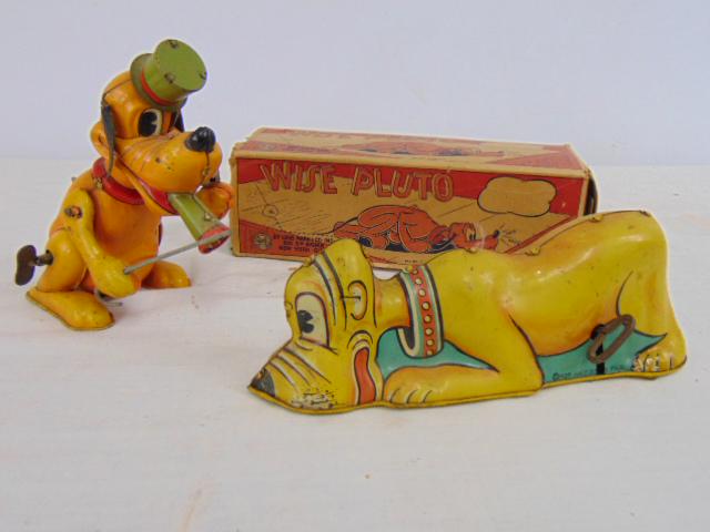 2 Pluto, Walt Disney figures, wind up toys, Louis Marx (1 of 16)