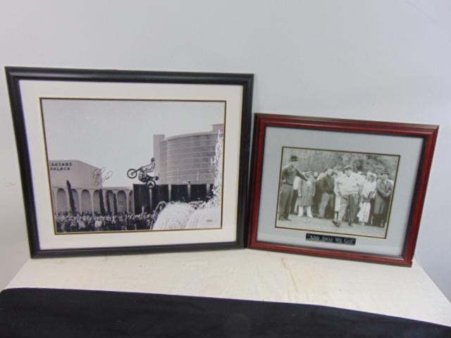 2 photo prints, Evel Knievel jump at Caesars Palace, (1 of 9)
