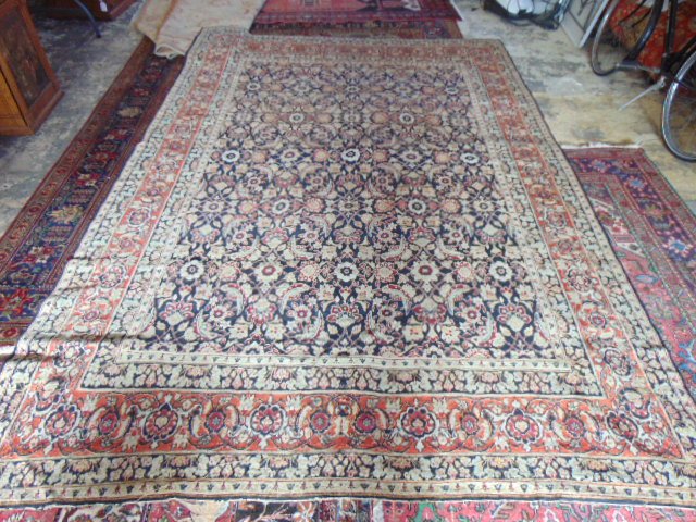 Persian carpet, black & gold, intricate design (1 of 10)