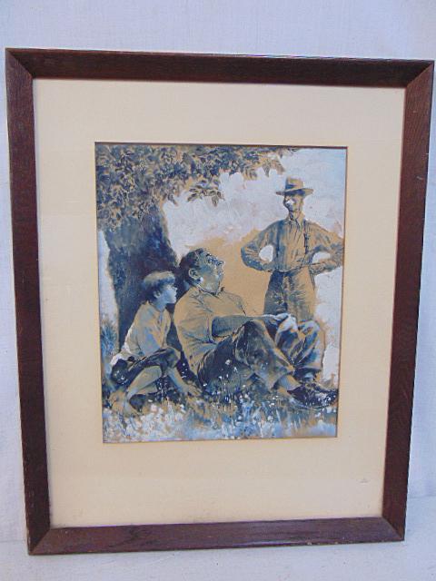 Illustration, "Georgia Boy", by Earl Blossom, watercolor on paper, label on reverse, "For: Illustration, "Georgia Boy", by Earl Blossom, watercolor on paper, label on reverse, "For Publication in Redbook Magazine", 13" by 10 5/8" (sight) Part of a collection of art belonging to a long time 