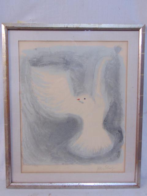 Lithograph, Ben Shahn, "How The Birds Fly", original lithograph from portfolio "For The Sake of a (1 of 7)