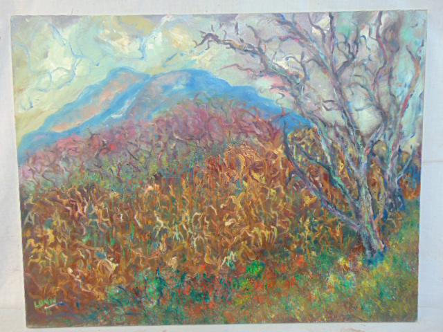 Painting, "Cornfield Fishkill", Milton Lunin, 1963, oil on canvas, 28" by 36" (1 of 5)