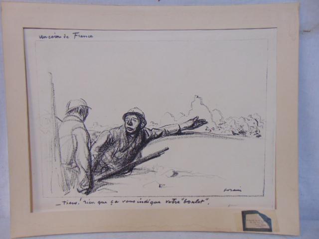 Artist proof print, Jean Forain, "Un Coin de France", lithograph by Jean Louis Forain, 15" by (1 of 6)