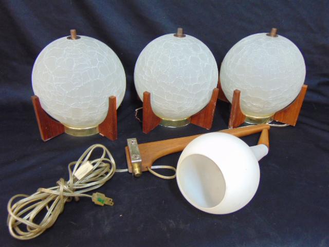 3 ceiling fixtures & sconce, frosted glass globes, MCM design, Moe Light, Hopkinsville, Kentucky: 3 ceiling fixtures & sconce, frosted glass globes, MCM design, Moe Light, Hopkinsville, Kentucky