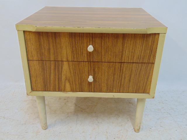 Teakway, Kent Coffey two drawer stand, MCM, 20.5" by 17.5", height is 20" (1 of 4)