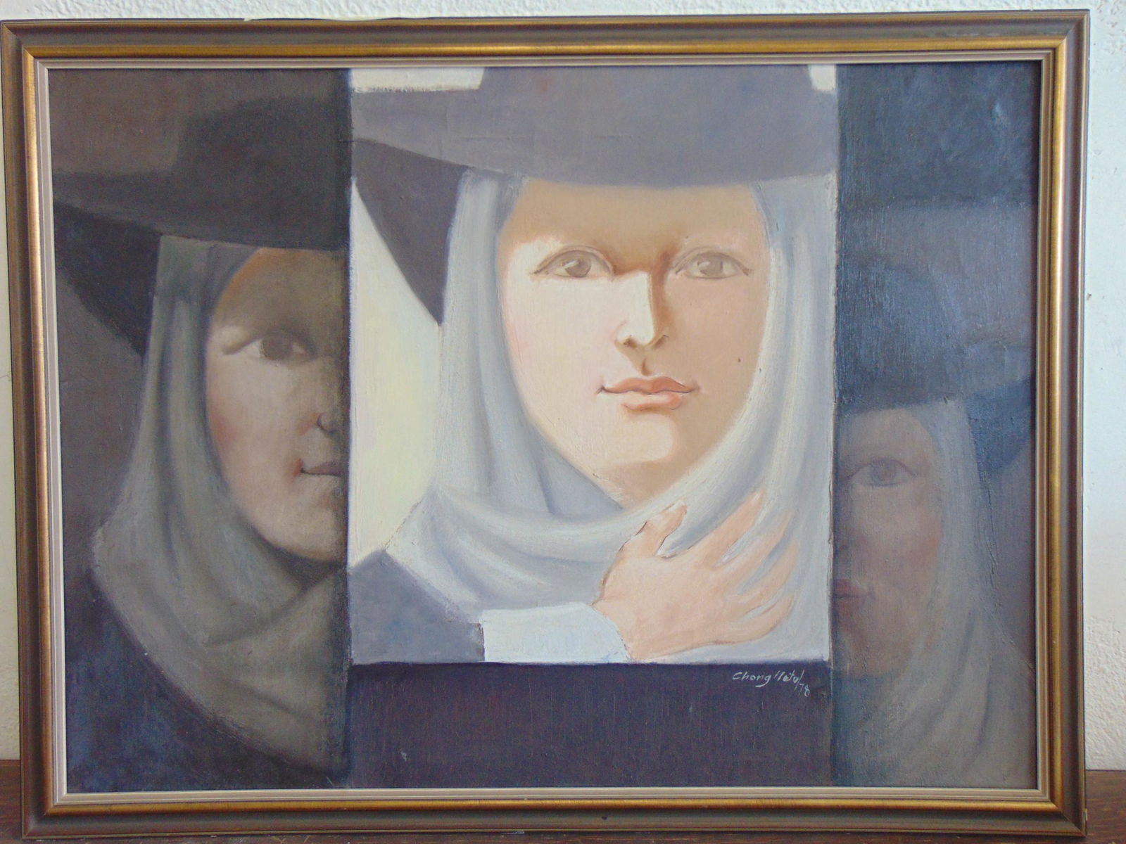 Painting, portrait, Manuel Chong Neto, 1978, acrylic on canvas, painting is 30" by 40", in good (1 of 5)