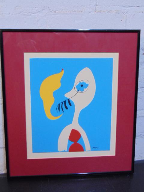 Joan Miro litho, Smoker Head, 10.5" by 9" (1 of 4)