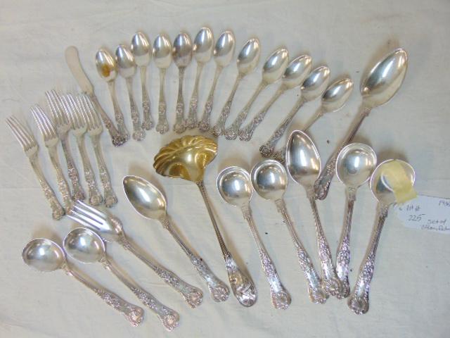 Set Tiffany silver plate flatware, partial set, including spoons, forks, serving pieces, Tiffany & (1 of 7)