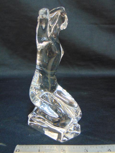 Baccarat figure of a kneeling nude girl, in good condition, 6.25" tall: Baccarat figure of a kneeling nude girl, in good condition, 6.25" tall