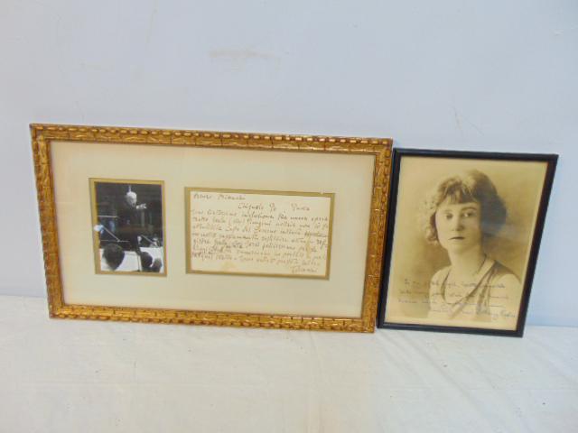 2 signed photographs, Arturo Toscanini & Jewel Bethany Hughes, signed note from Toscanini also has (1 of 8)