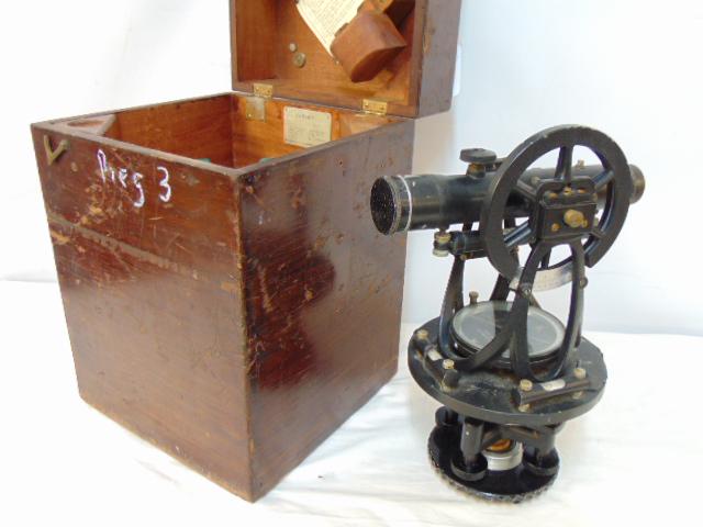 W. & L.E. Gurley transit in case, in black finish, Gurley 641840 (1 of 9)