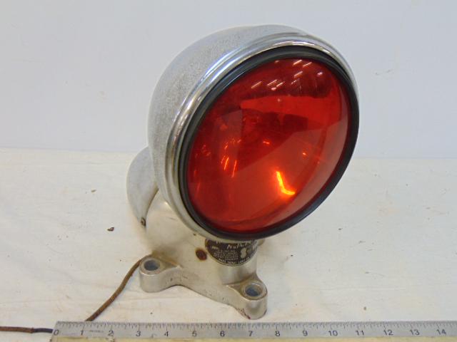 The Light from Mars, chrome light with red lens, "Mars Signal Light Co., Chicago, Ill. bottom rear (1 of 4)
