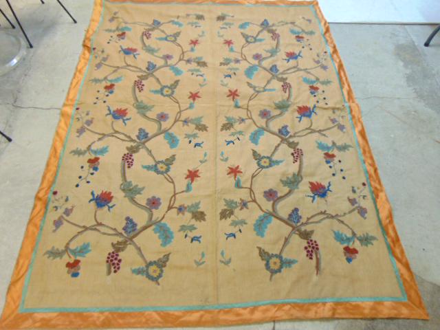 Two large crewed textile panels, 81" by 51" (this panel is reduced by stitching the end around the (1 of 11)