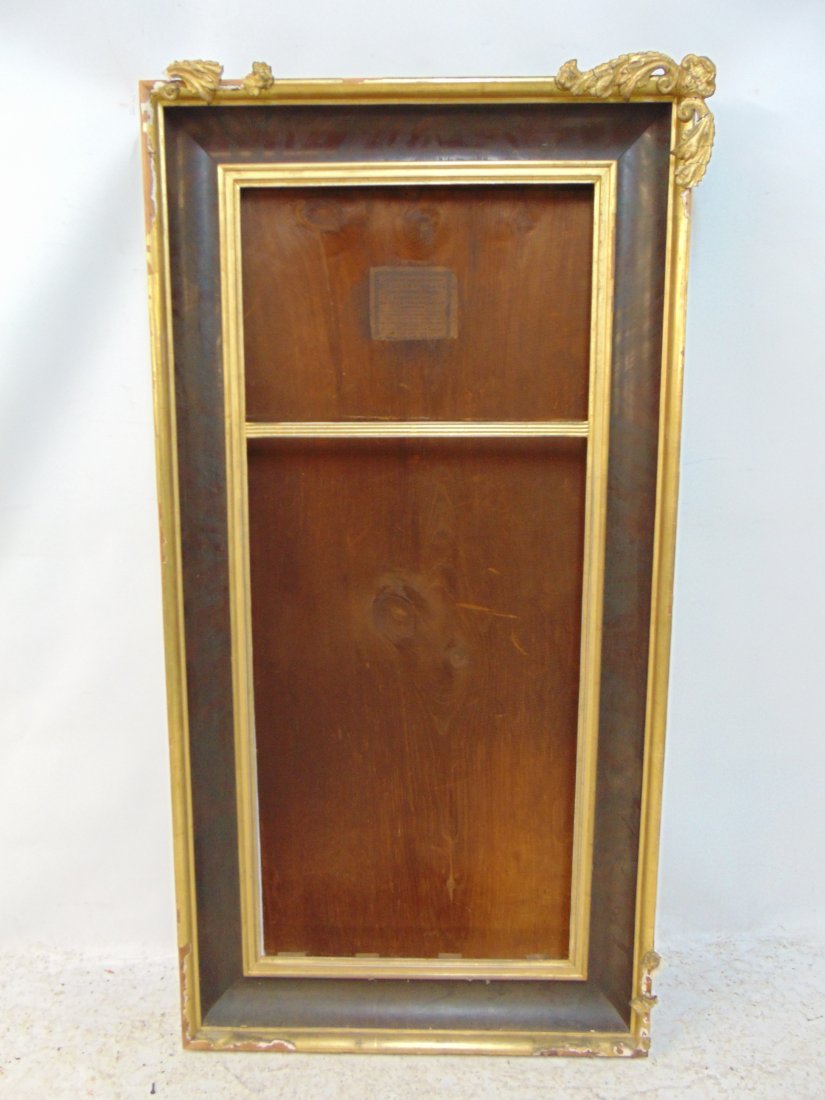 Charles Del Vecchio labeled mirror frame, Charles Del Vecchio Looking Glass and picture frame, frame (1 of 5)