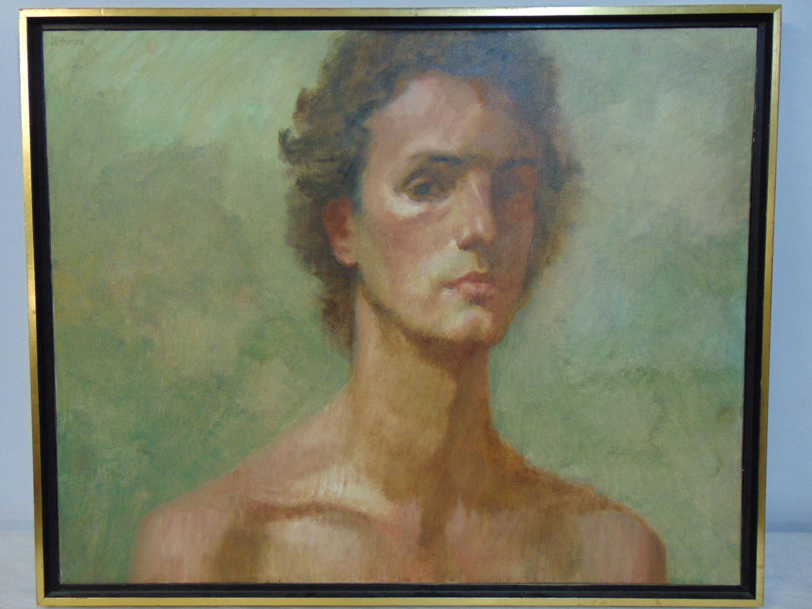 Painting, portrait man, by Americo DiFranza, signed, oil on canvas, 24" by 30" (1 of 4)