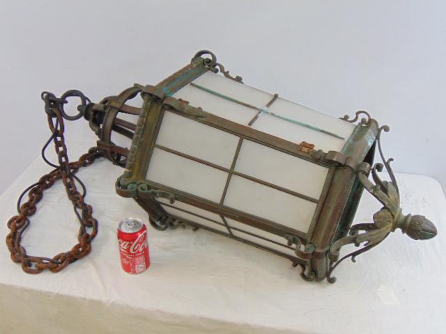 Astor Hotel portico lantern, in bronze, replaced glass (plastic), lantern is 3 feet tall, purchased (1 of 6)