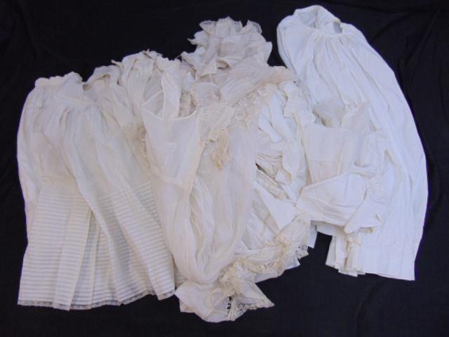Large lot whites, skirts, blouses, linen, silks, lace, from child size to adult, a very large lot!: Large lot whites, skirts, blouses, linen, silks, lace, from child size to adult, a very large lot!