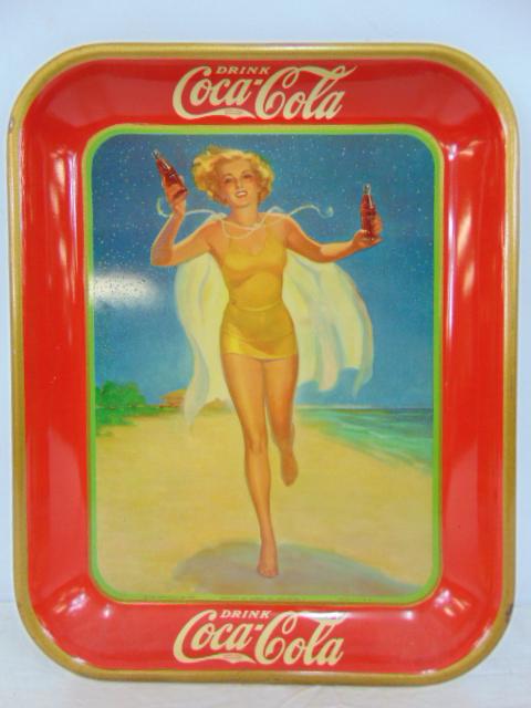 Vintage Coca Cola tray, 1937, American Art Works Inc, good condition, no scratches, dents, minor (1 of 7)