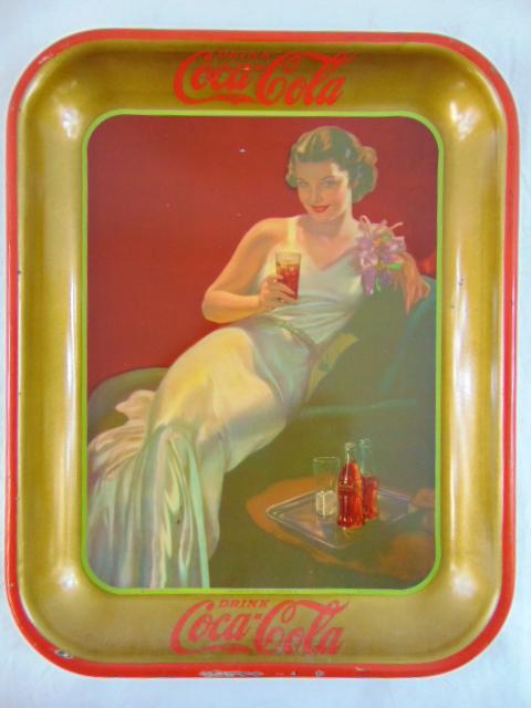 Vintage Coca Cola tray, 1936, American Art Works Inc, good condition, no scratches, dents, minor (1 of 7)