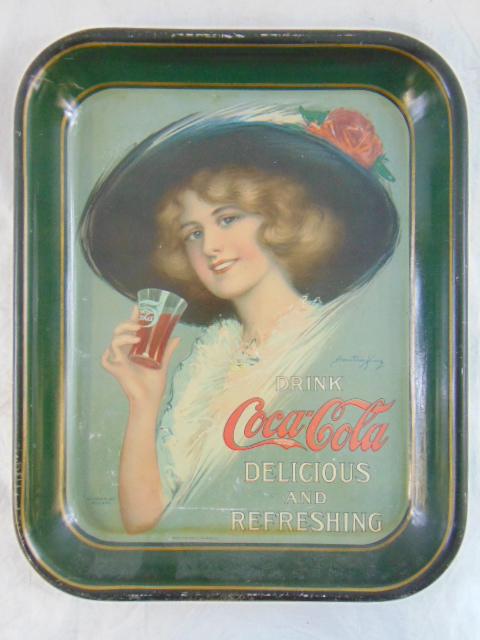 Vintage Coca Cola tray, 1912, Passaic Metal Ware Co litho Passaic NJ, good condition, minor (1 of 7)
