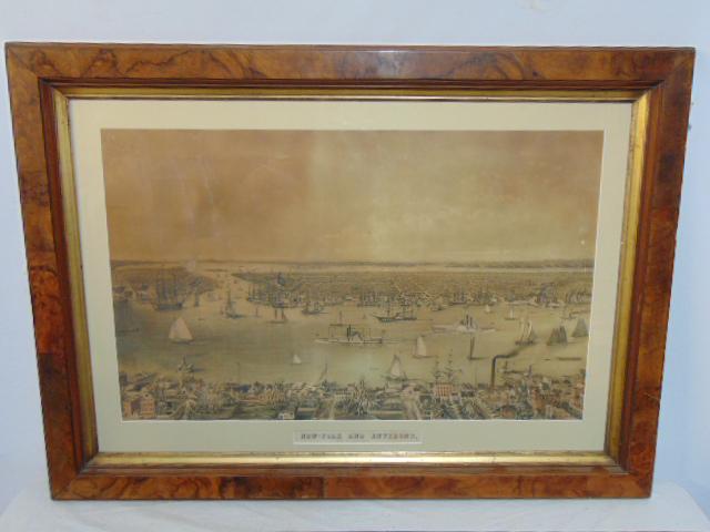 Print, "New York & Environs, from Williamsburg", lithograph printed in color, showing Manhattan in (1 of 15)