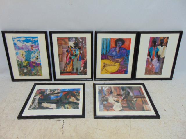 Set 6 lithographs, James Denmark, editions 48/950, "Chickie", "Orchids", "Mother & Son"; "Seated (1 of 18)