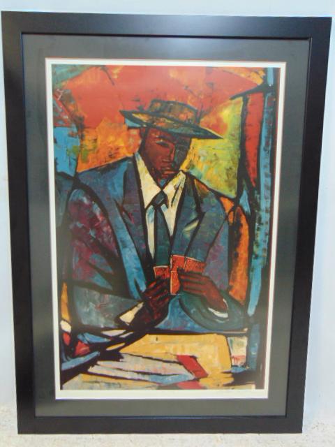 Lithograph, William Tolliver, "The Player", 35/999, signed in pencil, 35.75" by 23.75" (image only). (1 of 5)