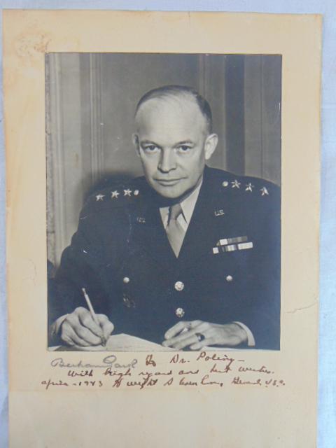 Signed photograph, Dwight Eisenhower, 1943, Bertram Park photographer, 7.5" by 6" (1 of 5)