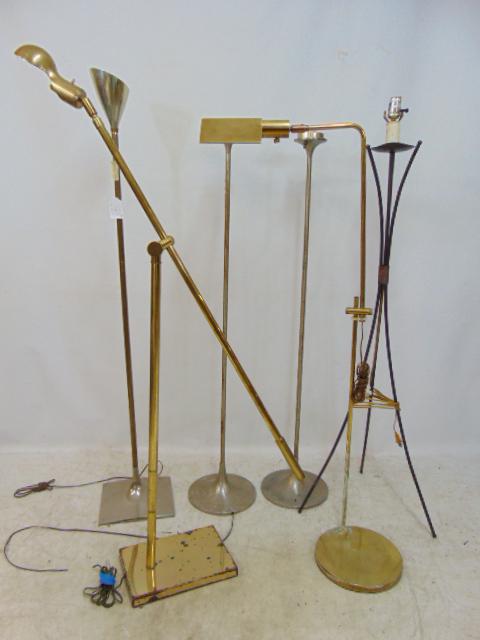 6 mid Century floor lamps, Koch & Lowy, Laurel, in brass, chrome, including pair Laurel floor lamp (1 of 10)