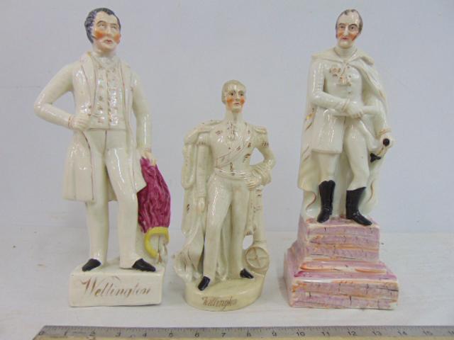 3 Staffordshire figures, "The Duke of Wellington", two are 13.5" tall, one is 10.25" tall, statue (1 of 8)