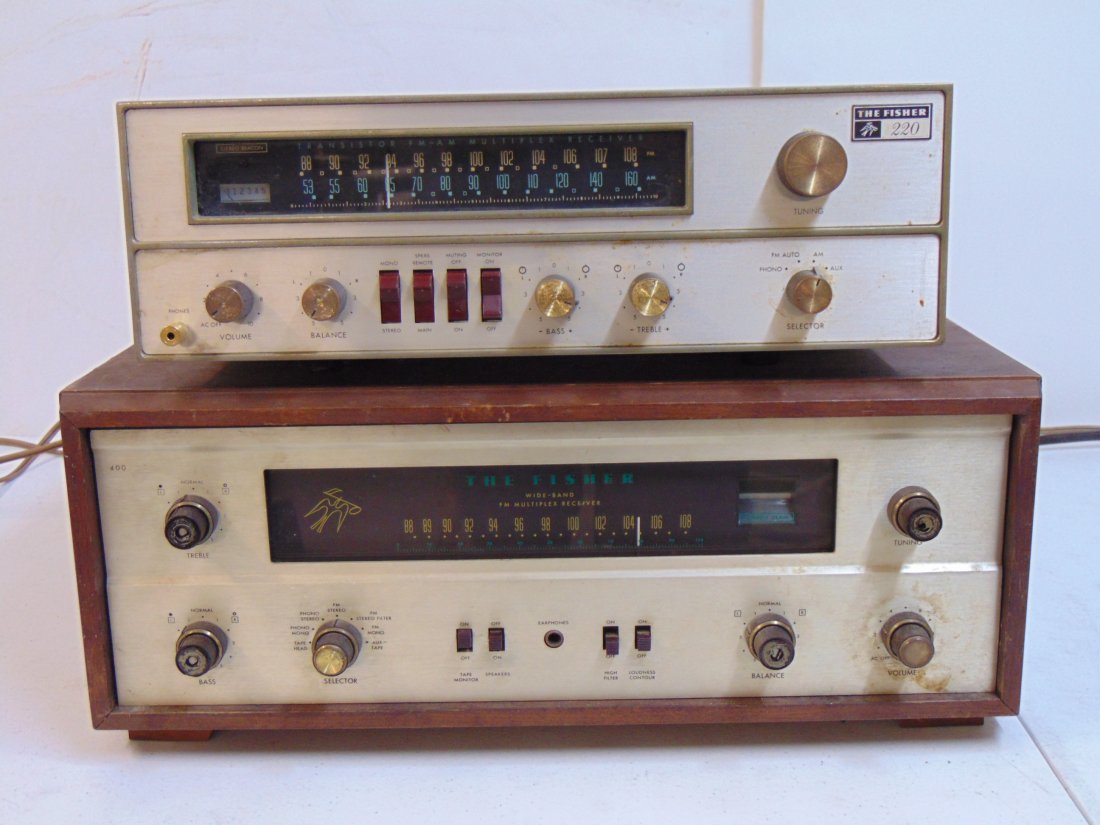 Vintage stereo components, The Fisher 400 & the Fisher 220 tube receiver, as found, untested. (1 of 7)