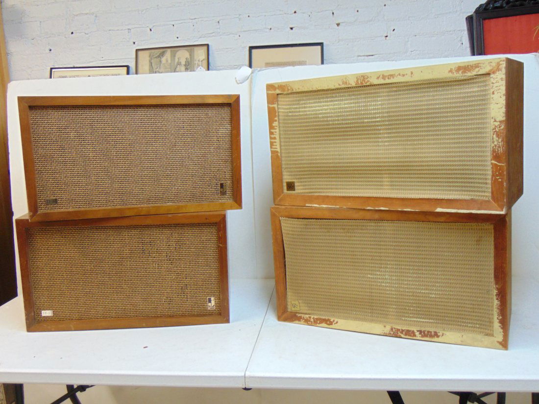 2 Sets Of Vintage Speakers, Jensen & Ar, Pair Jensen 3 Way Tf 3