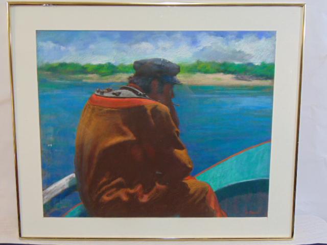 Painting, "Sponge Diver", by Americo DiFranza, pastel, 24" by 29.5", "Sponge Diver, Tarpon Springs, (1 of 4)