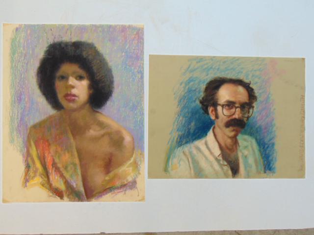 2 paintings, portraits, by Americo DiFranza, both pastel, "David Edelstein Goldsmith", 19.75" by (1 of 7)